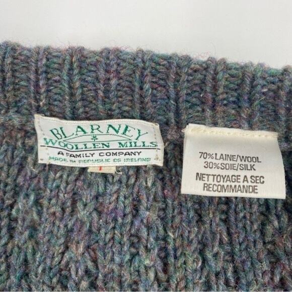 Blarney Woolen Mills Men’s Zip Front Cardigan Vintage Wool Silk Large grandpa - Picture 3 of 6